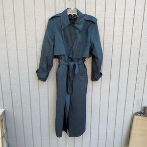 Forecaster Teal Double Breasted Trench Coat